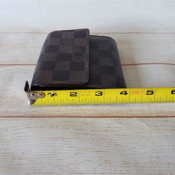 Authentic Louis Vuitton Vintage Damier Compact Tri-Fold Wallet Unisex Brown - Picture 15 of 16